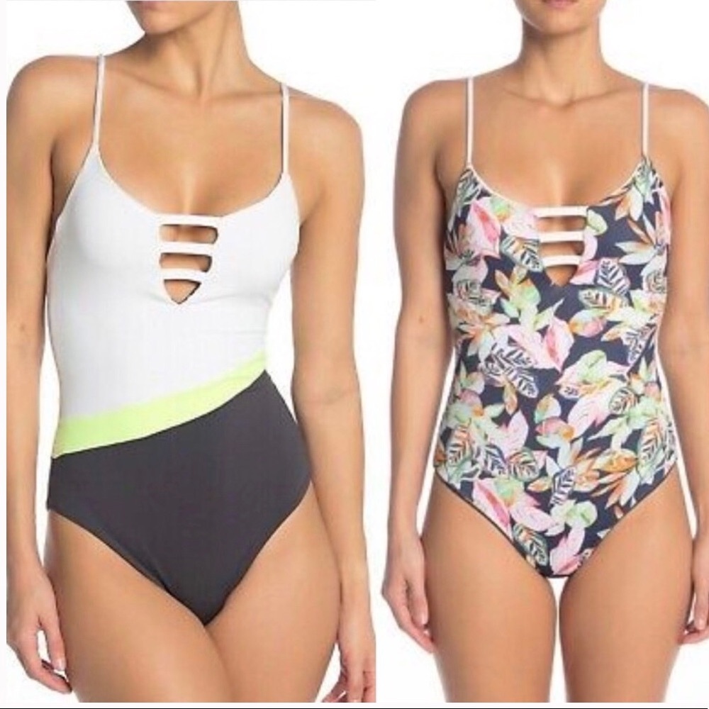 Maaji Black Forest Reversible One-Piece Swimsuit Sz S